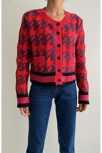 Leila SCRAMBLES PATTERNED CARDIGAN