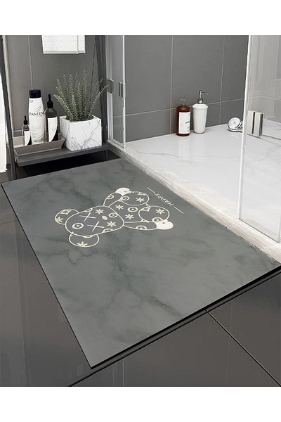 Else Dekor Water Absorbent Shower Front Patterned Printed Bath Mat Toilet Seat One Piece Animal Bathroom Rug
