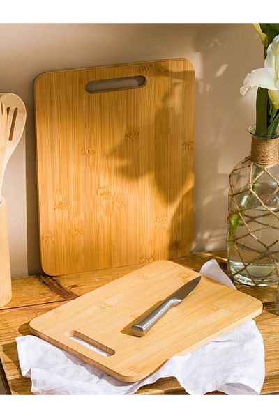 LC Waikiki Brown Wooden Cutting Board - Set of 2 Home