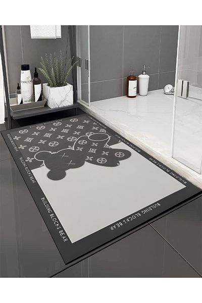 Else Dekor Water Absorbent Shower Front Patterned Printed Bath Mat Toilet Seat One Piece Animal Bathroom Rug