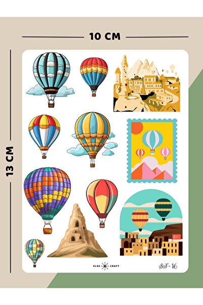Else Craft Kapadokya Seyahat Temalı Sticker - ST-16 - Ajanda Planlayıcı Bulle...