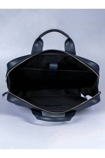 BYZ -1211 Servietă Laptop din Piele Naturală Bleumarin 38x29x6 Cm