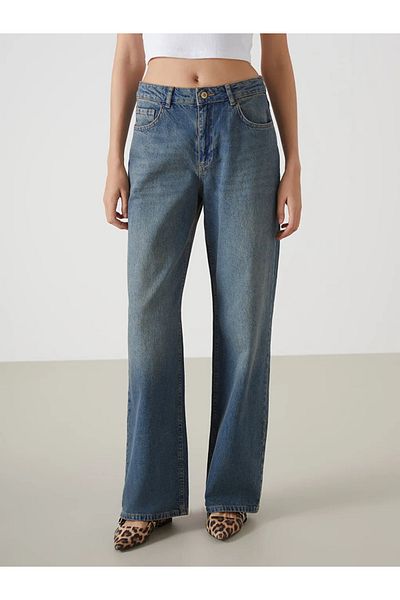 LC Waikiki Pantaloni de damă LCW Indigo Baggy Fit - IMREX GLOBAL