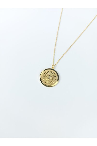 Ricco Jewellery 14 K Gold Kaplama 925 Ayar Gümüş  Koruyucu Göz Kolye