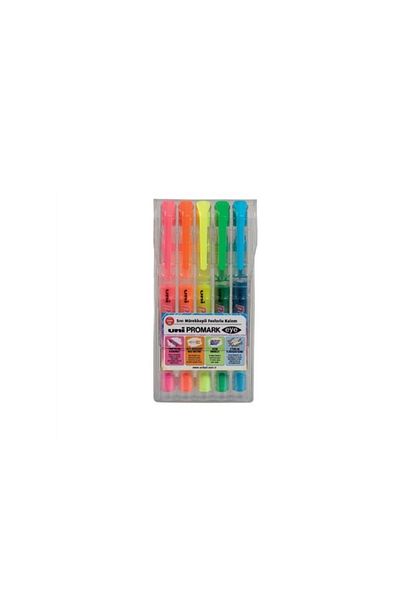 UNİ-BALL Uni-Ball Promark Eye Highlighter - 5-Piece Pocket Type, Usp-105 5C