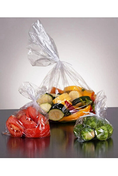 Genel Markalar Bakkaliye Torbası 2'lik 1 Kg 23x36 Cm Naylon Torba Şeffaf Bakliyat Torbası Dolap Poşeti