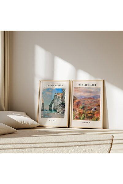 Home Abstract Monet 2'li Set Çerçevesiz Poster, Duvar Dekoru , Oturma Odası D...