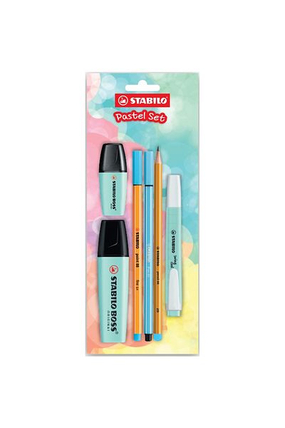 Stabilo 6-Piece Blue Pastel Highlighter Set - 70/113-6