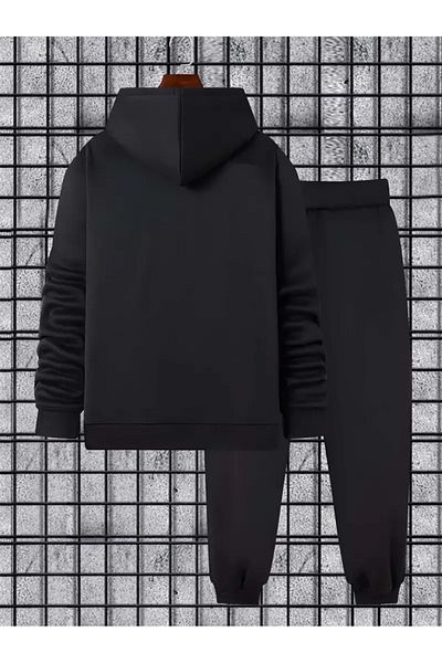 Elfa Tekstil Unisex Bull Printed Hooded Oversize Tracksuit Set