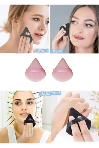 MİNGODAN 2 Adet Pembe Pudra Puf Pamuk Yıkanabilir Kadife Yüz Kontür Makyaj Bez Süngeri Kozmetik Fondöten