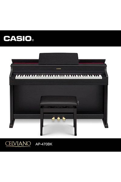 Casio بيانو رقمي AP-470BK من سيلفيانو باللون الأسود