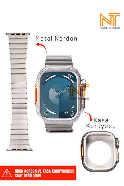 Nezih Case Apple Watch Serisi 7 / 8 / 9 45mm Ve Seri 10 46mm Uyumlu Sert Kasa...