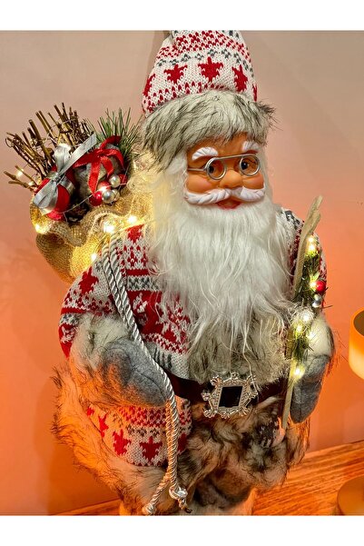 BENİMOLMALI Noel Baba 2025, Kırmızı Beyaz Tonlarında, Detaylı Kıyafetli IŞIKL...