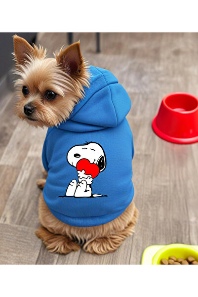 petite pati سويت شيرت مطبوع عليه قلب أزرق للكلاب