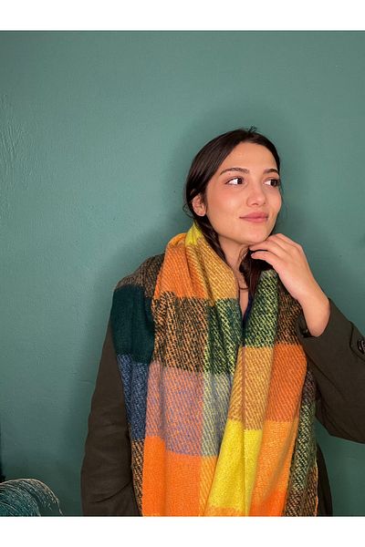 laviyonsa Thick Winter Colorful Scarf & Shawl