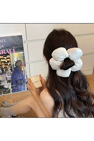 MutluBiDünya Büyük Boy Pofuduk Papatya Model Saten Kumaş Simit Toka