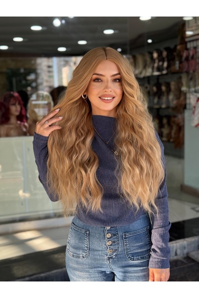 Fenomen Peruk Karamel Yoğun Dalgalı Vip Peruk