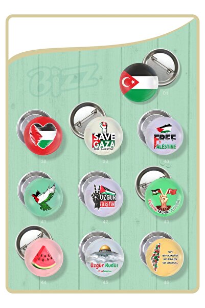 B Ajans Bizz Filistin Rozet Seti -06 (TOPLAM 10 PARÇA)