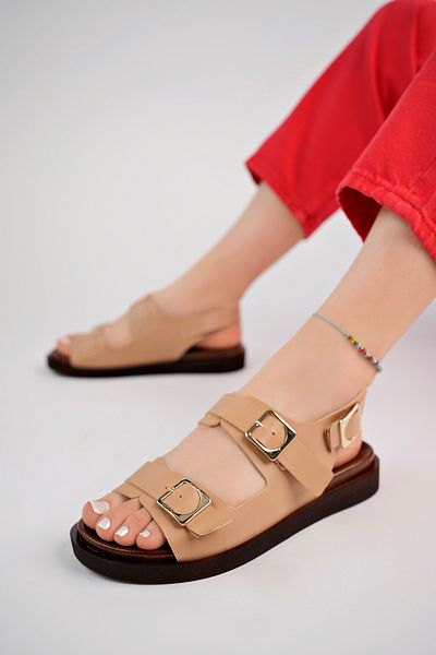 Sapin Sapi̇n Women's Leather Buckle Sandals - for Full Mold Use 72885