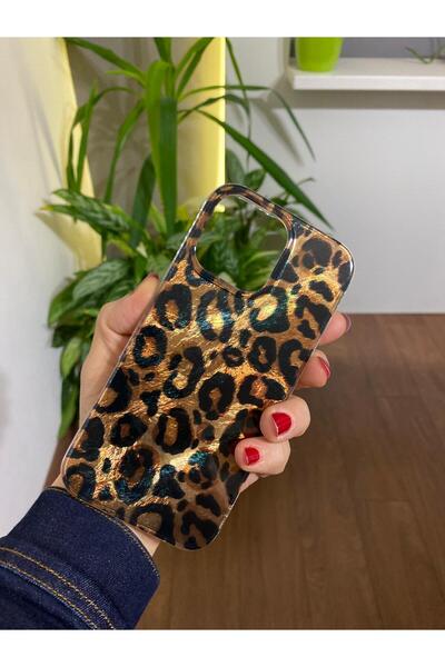 Tasarım Iphone 15 PROMAX Uyumlu Leopar Desenli Silikon Kılıf