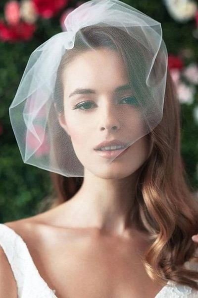 Hobigram White Wedding Hat Vualet Plain Tulle Bridal Accessory Hair Accessory – Party Hat, Stylish Design