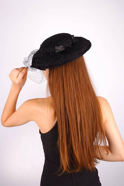 Hobigram Black Wedding Hat Vualet Emma Tulle Bridal Accessory Hair Accessory – Party Hat, Stylish Design