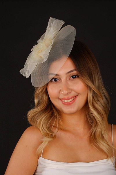 Hobigram Cream Wedding Hat Vualet Sonay Bridal Accessory Hair Accessory – Party Hat, Stylish Design