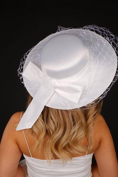 Hobigram Off White Wedding Hat Vualet Emma Tulle Bridal Accessory Hair Accessory