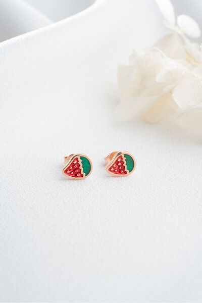 Famira 925 Ayar Gümüş Çilek Model Çocuk Küpesi