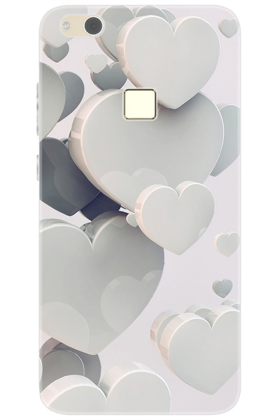 Ceppare Huawei P10 Lite (WAS-LX1A) Uyumlu Kılıf Desen Baskılı Silikon Beyaz K...