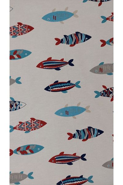 gonk Round, Fish Pattern,Duck (Liquid Protective,Stain-Protective) Fabric,Tablecloth