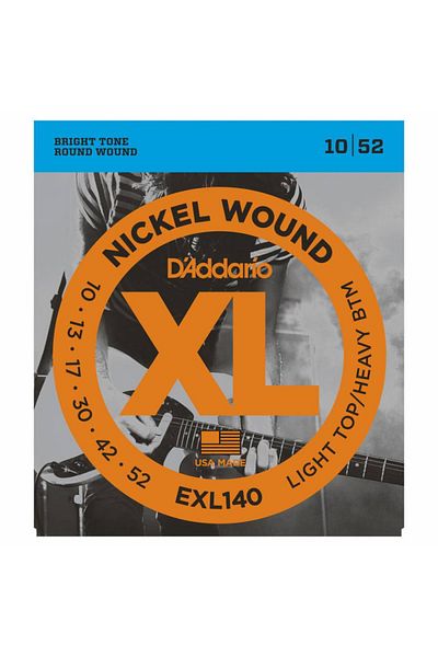 Daddario Exl140 Electric Guitar String Set - XL, 10-52, Light Top/Heavy