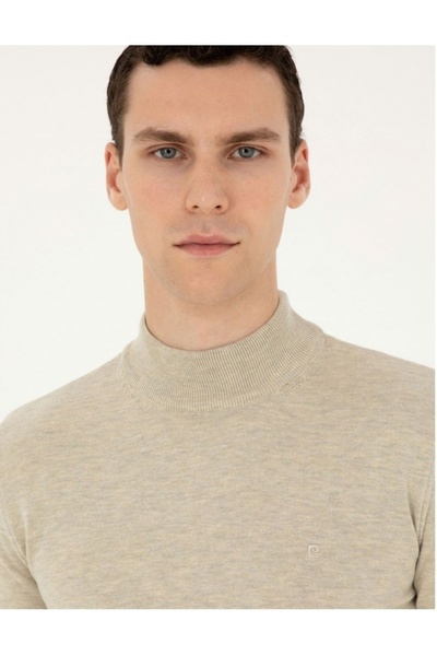 Pierre Cardin Πλεκτό πουλόβερ με μισό ζιβάγκο με λεπτή εφαρμογή - 50% βαμβάκι και 50% ακρυλικό (Özse Giyim)