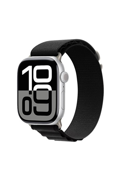 Ummeslem Apple Watch 10 46 mm için Uyumlu Kayış Kordonu KRD-74 Hasır Kordon