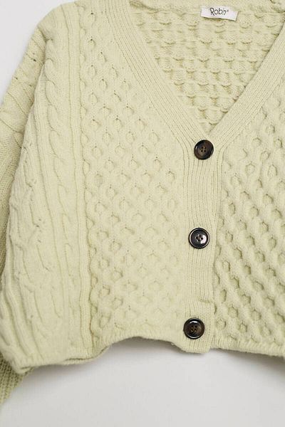 Robin Crop Thick Knitwear Cardigan