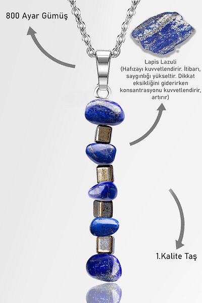 Erilsa Certified Aaa+ Broken Stone Model Lapis Lazuli Stone Necklace