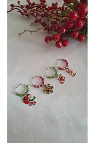 SOUL BY A&B Christmas Glass Ornament 4-Piece New Year Glass Ornament Mug Acce...