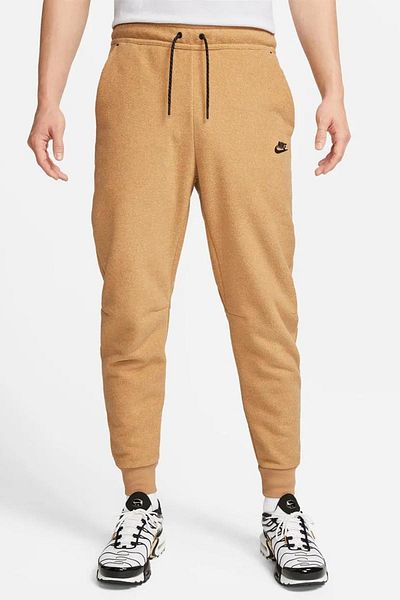 Nike Αθλητικά ρούχα Tech Fleece Jogger Χειμερινά Παντελόνια Χοντρά Ανδρικά Φούτερ Μουσταρδί