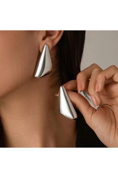 YASİN TOPÇU Steel Silver Earrings