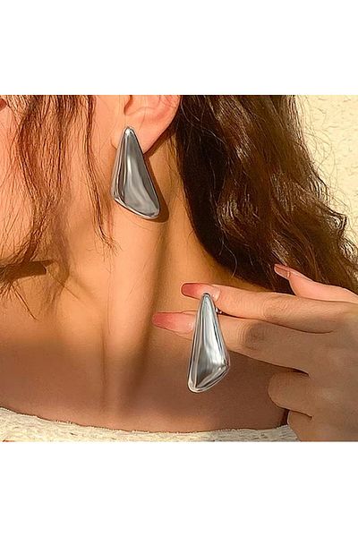 YASİN TOPÇU Steel Silver Earrings