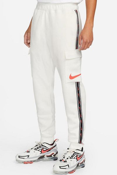 Nike Αθλητικά ρούχα Repeat Standard Fit Cut Hooded Cargo Ανδρικό Φούτερ με Τσέπες Λευκό
