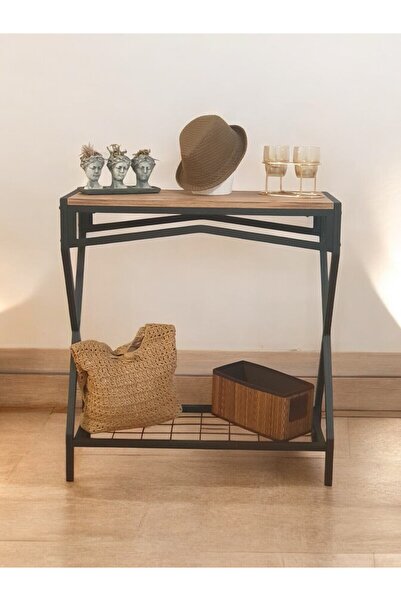 Bye Concept More DEKORATİF METAL DRESUAR AHŞAP RAFLI STAND ÇOK AMAÇLI SALON V...