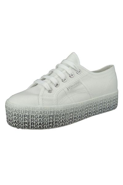 Superga Damenschuhe-Sneaker S111TPW 2790 COTU Minilettering Textil weiß A69 White black