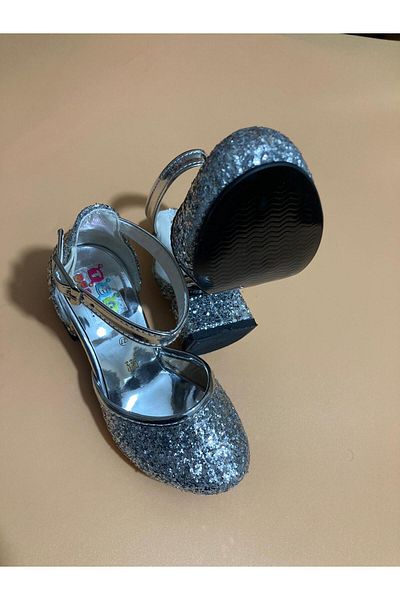 kismet kundura PAPUCI BEBE Fata rochie de seara gri pantofi cu toc patrat