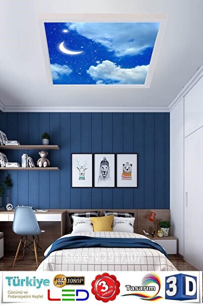 Gökyüzü Panel Yatak Odası-aydede Model 60w Yeni Nesil Aydınlatma 60x60 Led Av...
