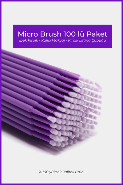 Nera Classy Micro Brush 100 Lü Paket - Ipek Kirpik - Kalıcı Makyaj - Kirpik L...