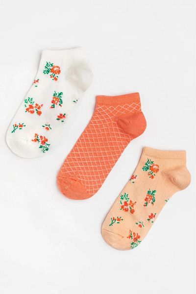 Bolero 3-Piece Colorful Floral Bamboo Booties Socks