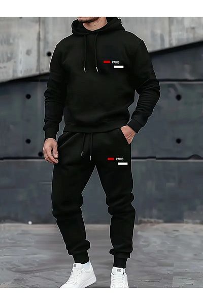 bellanova Unisex New Season Cotton Hooded Sweatshirt Sweatpants 2Li Set