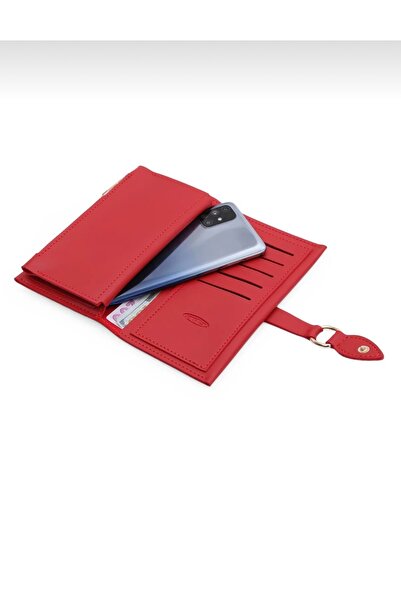 Baykuş Boutique Portofel pentru femei din piele artificială moale, cu compartiment cu fermoar