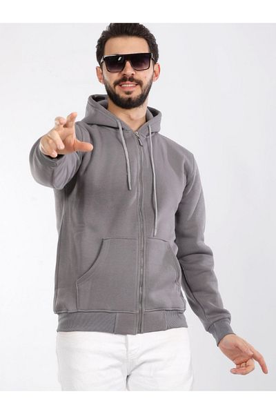 LUSSOLİFE Glugă unisex, cu fermoar, cu 3 fire, în interior
